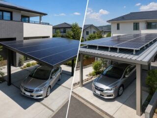 ソーラーカーポートの一体型と搭載型、何が違うの？選び方を初心者向けに解説